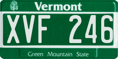 VT license plate XVF246