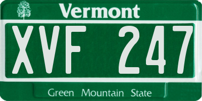 VT license plate XVF247