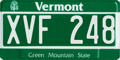 VT license plate XVF248