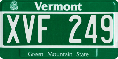 VT license plate XVF249