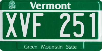 VT license plate XVF251