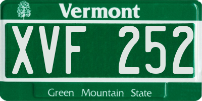 VT license plate XVF252