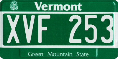 VT license plate XVF253