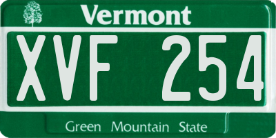 VT license plate XVF254