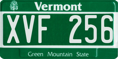 VT license plate XVF256