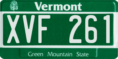VT license plate XVF261