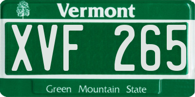 VT license plate XVF265