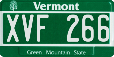 VT license plate XVF266