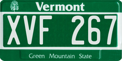VT license plate XVF267