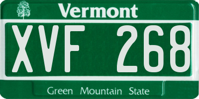 VT license plate XVF268