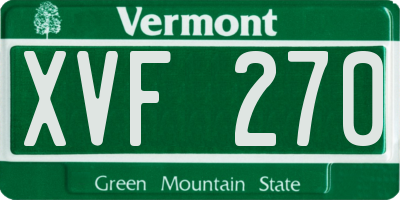 VT license plate XVF270