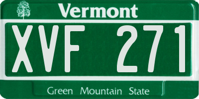 VT license plate XVF271