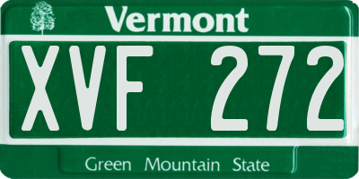 VT license plate XVF272