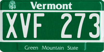 VT license plate XVF273