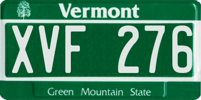 VT license plate XVF276