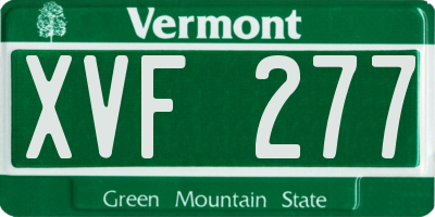 VT license plate XVF277