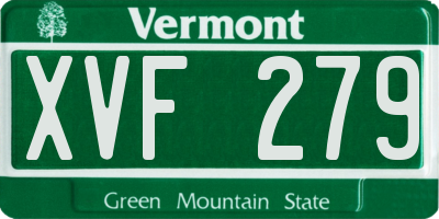 VT license plate XVF279