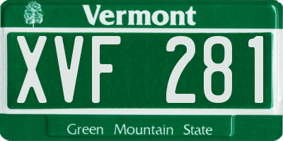 VT license plate XVF281