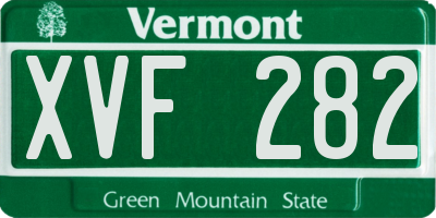VT license plate XVF282