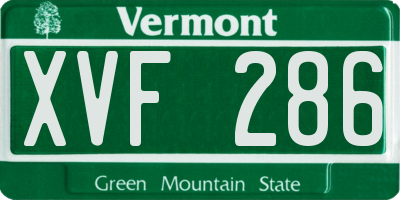 VT license plate XVF286
