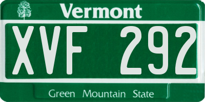 VT license plate XVF292