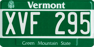 VT license plate XVF295