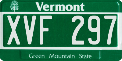 VT license plate XVF297