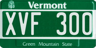 VT license plate XVF300