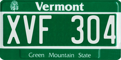 VT license plate XVF304