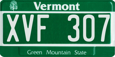 VT license plate XVF307