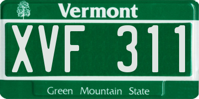 VT license plate XVF311