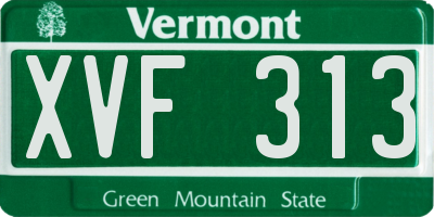 VT license plate XVF313