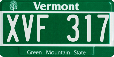 VT license plate XVF317