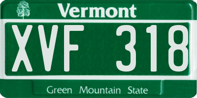 VT license plate XVF318