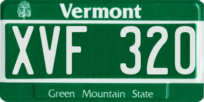 VT license plate XVF320