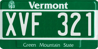 VT license plate XVF321