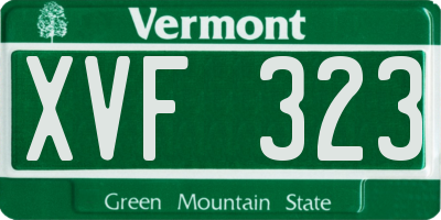VT license plate XVF323