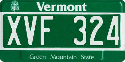 VT license plate XVF324