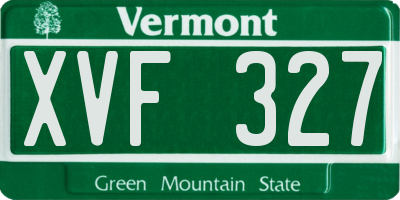 VT license plate XVF327