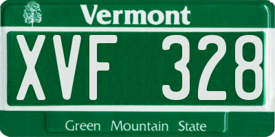 VT license plate XVF328