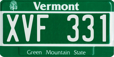 VT license plate XVF331