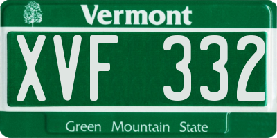 VT license plate XVF332