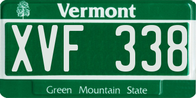 VT license plate XVF338