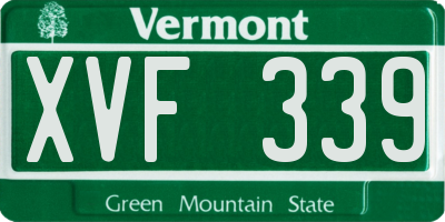 VT license plate XVF339