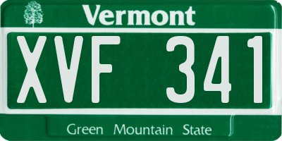 VT license plate XVF341