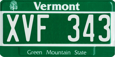 VT license plate XVF343