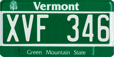 VT license plate XVF346
