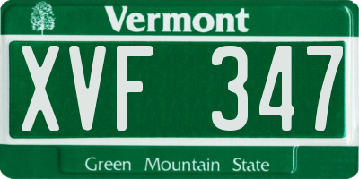 VT license plate XVF347