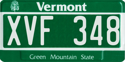 VT license plate XVF348
