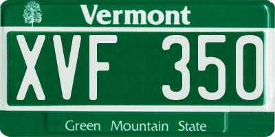 VT license plate XVF350